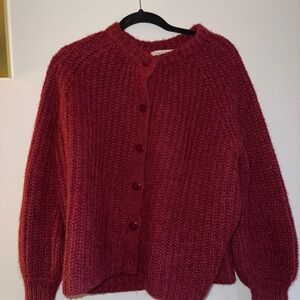 Sezane Burgundy Emile Cardigan